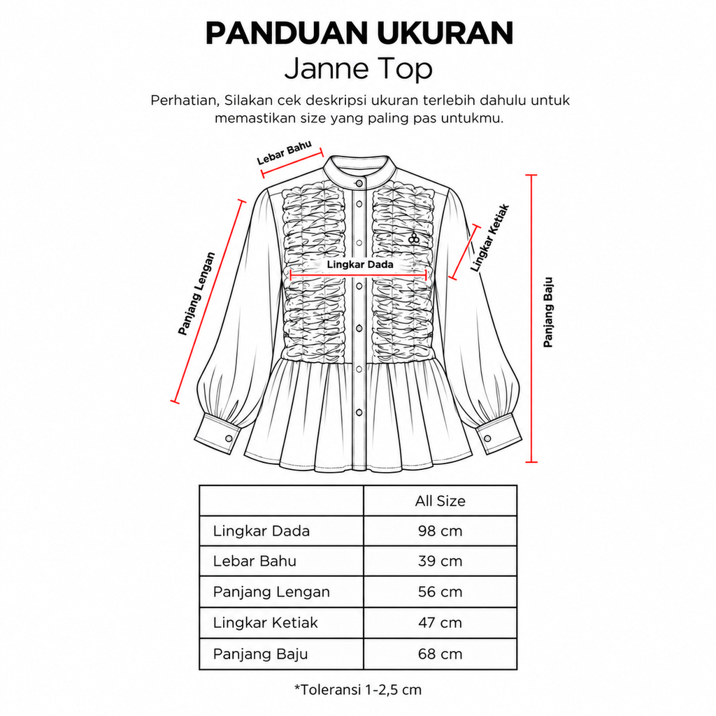DYA ID Janne Top Atasan Wanita L-3XL