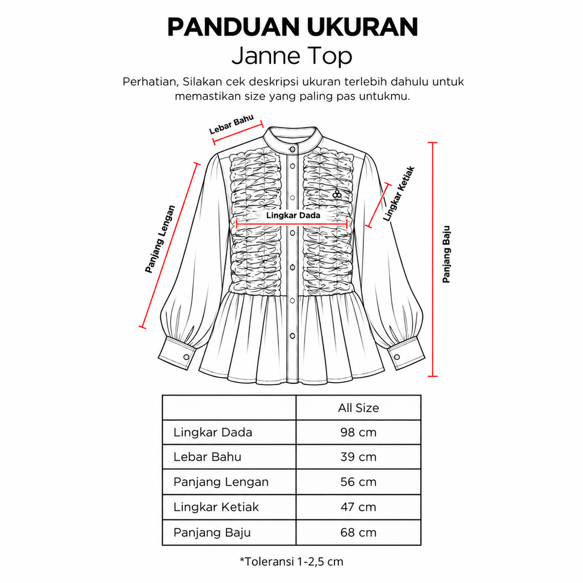 DYA ID Janne Top Atasan Wanita L-3XL
